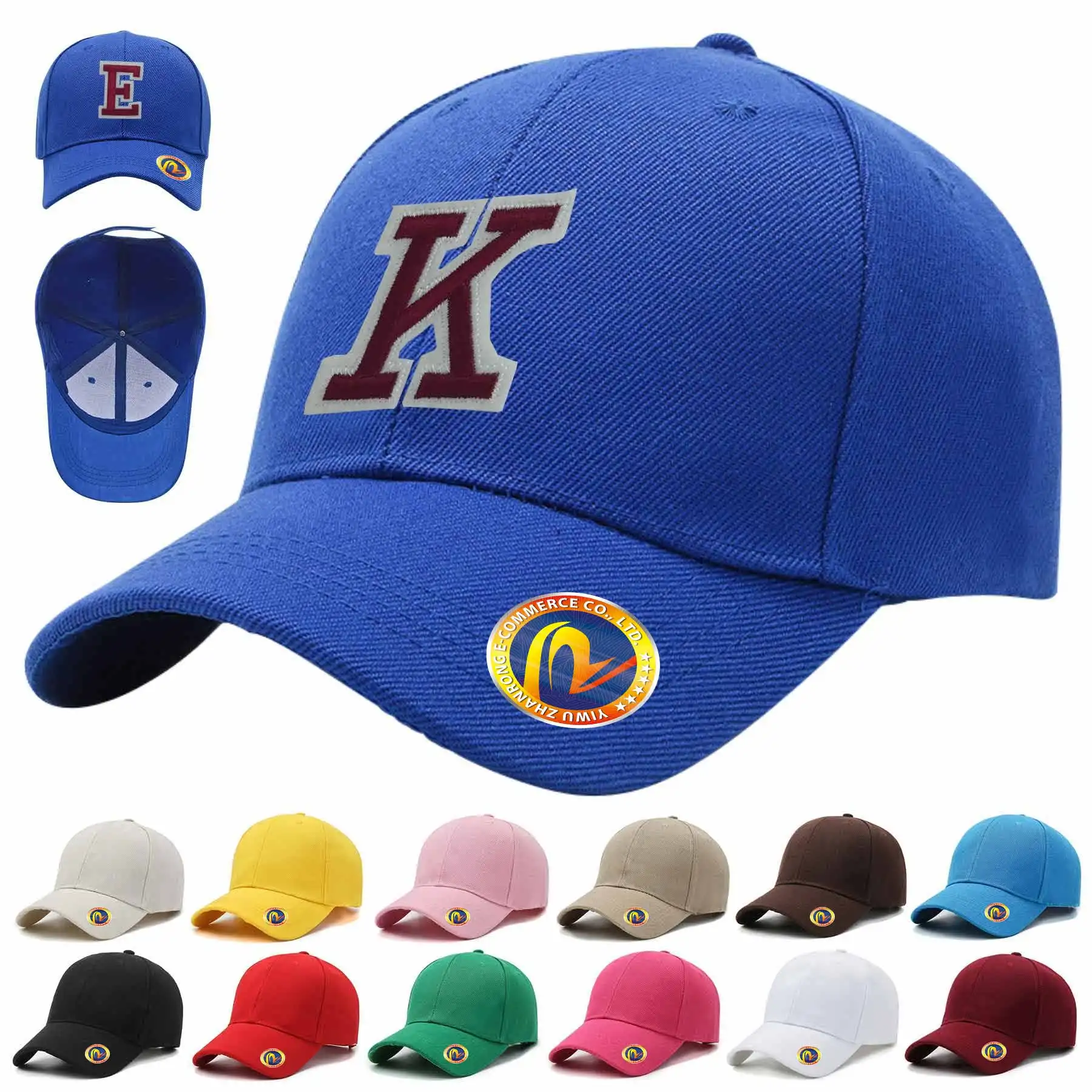 Wholesale Custom Logo Print Embroidery 6 Panel Plain Blank Cotton Sports Hats Men's Baseball Cap