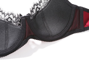 Set <span class=keywords><strong>Reggiseno</strong></span> e Slip Chuangerm in Pizzo Francese Rosso per Donna, Coppa Sottile in Cotone Push-up <span class=keywords><strong>Minimizer</strong></span> per Seno Abbondante, Previene il Cedimento - Product Image 4