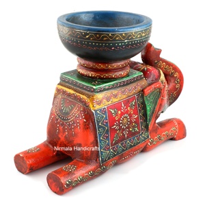 NIRMALA HANDICRAFTS - Portavelas de Madera con Forma de Elefante, Hecho a Mano, Estilo Art Déco, Decoración para Mesa, Escritorio, Interior y Exterior - Product Image 4
