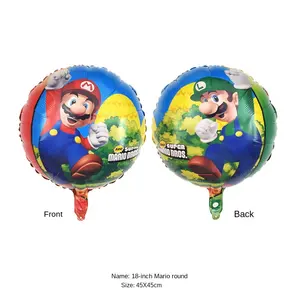 Conjunto de balões metálicos de mario, bolas metálicas de mario mario, modelo de desenhos animados para decoração de festas infantis, venda no atacado