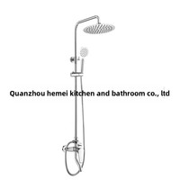 Ensemble de douche mural trois voies en alliage de zinc finition chromée avec jet carré et modes de massage - Vente en gros directe usine