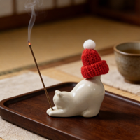 Porte-encens personnalisé en forme de chat mignon, diamètre 3 mm, brûleur d'aromathérapie pour la méditation et le yoga, vente en gros directe d'usine OEM ODM