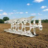 Charrue réversible hydraulique à 5 socs montée sur tracteur, cultivateur agricole