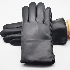 Chinese supplier thick shearing lining warm style Genuine Sheepskin leather winter gloves for men