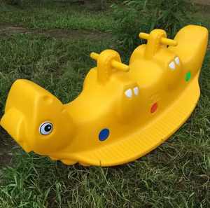 Cocodrilo de caballo balancín de plástico de doble asiento para <span class=keywords><strong>Amazon</strong></span> gran oferta juguete de equitación preescolar para niños Parque de Atracciones Facilti - Product Image 4