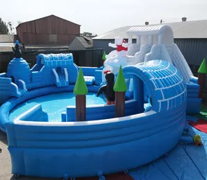 Paling Populer Taman Air Anak-anak Tiup Ruang Tiup Memantul Komersial Tiup Taman Air Slide untuk Dijual