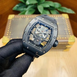 Reloj de Cerámica de Alta Calidad con Correa de Caucho, Movimiento Mecánico con Reserva de Marcha, Caja Tonneau de Lujo de 24 mm, para Hombres que se Desplazan Diariamente - Product Image 1