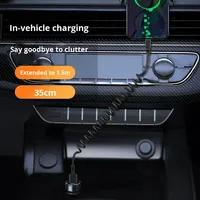 Câble de charge rétractable Type-C pour voiture, en TPU, compatible avec les téléphones portables et les batteries externes, charge rapide et transfert de données