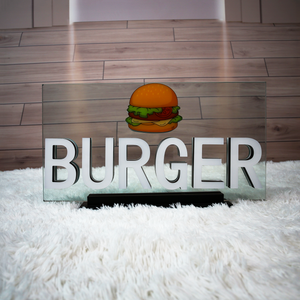 Insegna Luminosa LED Personalizzata a Forma di <span class=keywords><strong>Hamburger</strong></span>, Insegna 3D in Acrilico con Effetto Luce al Neon per Logo di Negozi, Bar e Centri Commerciali - Product Image 6