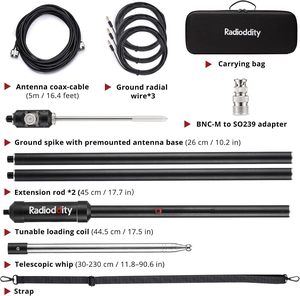 Antena HF Portátil Radioddity HF-009 de 5-50MHz, Antena Vertical de Sintonización Rápida Compatible con <span class=keywords><strong>Xiegu</strong></span> <span class=keywords><strong>G90</strong></span> X6100 X6200 Radioddity - Product Image 2