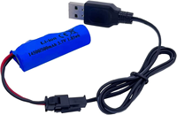 Batterie au lithium rechargeable 3,7 V 14500 en gros avec connecteur SM 2P et câble de charge SM 2P OEM pour voiture RC et jouets