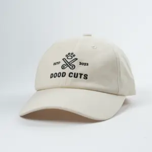 قبعة سادة للرجال من 6 طبقات بشعار مخصص للبيع بالجملة، ذات مظهر منخفض غير منظمة ومغسولة، قبعة بيسبول سادة قطنية 100%
