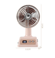 Ventilateur de table mini rétro rechargeable avec affichage numérique, silencieux et portable, pour la maison, le bureau, la chambre, l'extérieur et les voyages