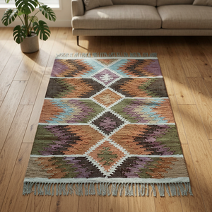Tapis en coton fleuri moderne fait main, haute qualité, design personnalisé pour la maison, la chambre, la salle de prière, la cuisine, le salon, et les couloirs. - Product Image 3