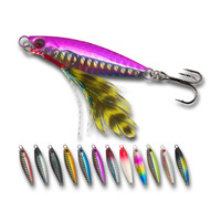 Leurre Micro Jig en Plomb de Haute Qualité 7g-30g avec Hameçons et Plumes pour la Pêche en Eau Douce et Salée