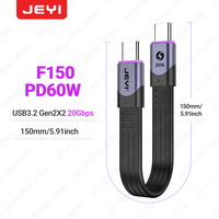 JEYI Factory USB4 FPC kabel datar 15cm 40/20Gbps Thunderbolt 4/3 100/60W dengan perumahan aluminium & gesper pelindung tersedia