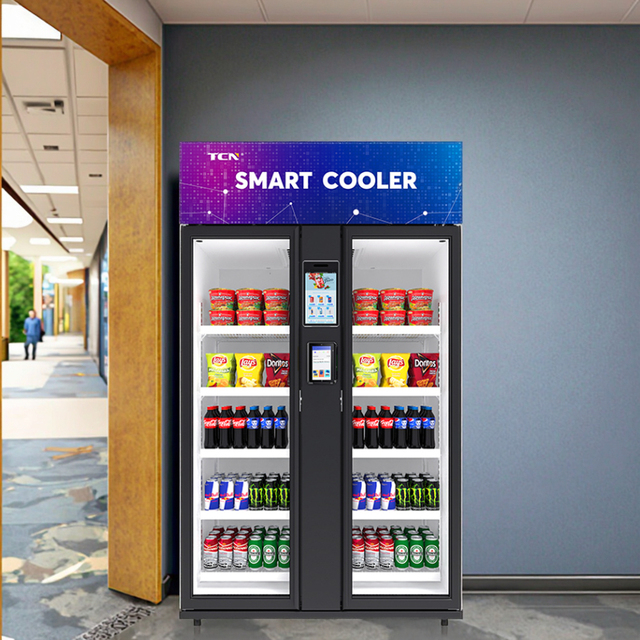 New-Tech Visual AI Smart Fresh Foods & Snack Drinks Vending Machine Accepts Card Payments for America's School Subway Hotel NFC