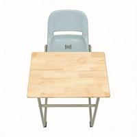 Meubles scolaires modernes et peu encombrants, ensemble bureau-chaise intégré avec tiroir, structure métallique renforcée pour utilisation en bibliothèque universitaire