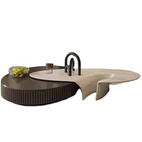 Table basse de salon sectionnelle moderne Table basse de forme ronde