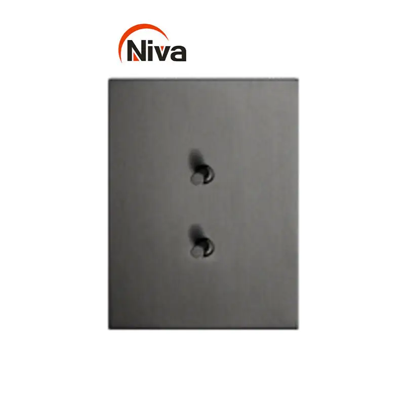 INNV5 Stainless steel 2 gang 2 way switches home hotel series metal panel toggle wall light switch custom socket for India
