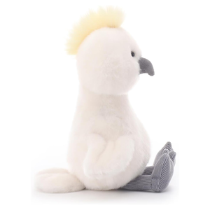 Affascinante Pappagallo Cacatua Grigio con Zampe Grigie e Piume Gialle, Morbido Giocattolo di Peluche per Bambini, 7 Pollici, Divertente Uccello di Peluche da Coccolare - Product Image 3