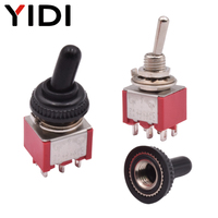 Interrupteur à bascule à levier verrouillable SPDT en plastique 6A 250VAC 2A 250V, 6mm, 3, 6, 9, 12 broches, ON-ON, ON-OFF-ON