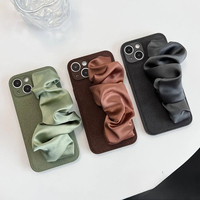 Étui de téléphone en soie avec bracelet pour iPhone 16 15 14 13 Pro Max, coque souple antichoc