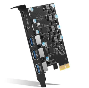 5Gbps USB 3.2 Gen1 USBC PCIE بطاقة محور USB 3.0 PCI لوحة سريعة PCI-E USB3.0 مهايئ جهاز مضاعف USB3 3.1 إضافة إلى التحكم على البطاقة