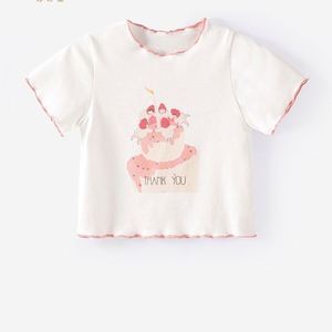Set da bambino a manica corta moda 2024 estate nuovo cartone animato per bambine Set da due pezzi rosa stampa bambino - Product Image 5