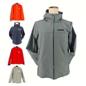 Veste de sport pour homme personnalisée, coupe-vent pour la montagne et la course à pied, softshell avec fermeture éclair, imprimé tendance - Product Image 1