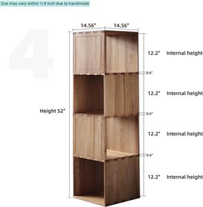 Estantería de Esquina de Madera Maciza, Librería Cuadrada, Torre de Cubos, Estantes para Material de Oficina, Organizador Independiente Resistente, Soporte para TV y Esquinas de Habitación - Product Image 2