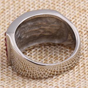 Women's Gradient Pink <b>Crystal</b> <b>Ring</b> 13mm Pave Setting Steel Color Fashion Jewelry Gift - Product Image 3