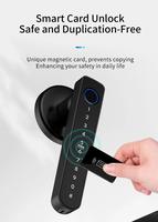 Serrure de porte intelligente Tuya à empreinte digitale pour appartement, maison, bureau intelligent, avec poignée et mot de passe