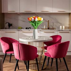 Lot de bouquets de tulipes réalistes en gros, fleurs artificielles blanches en PU souple de haute qualité pour restaurants - Product Image 4