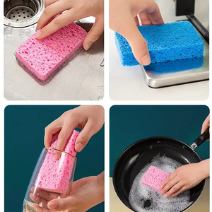 Esponjas comprimidas de celulosa biodegradable Paños para lavar platos multiusos para limpieza de cocina - Product Image 5