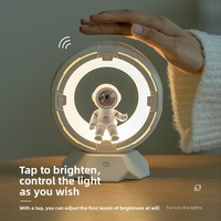Veilleuse LED rechargeable en ABS+PC, contrôle tactile par clap, intensité réglable, blanc chaud, piles incluses, design moderne pour enfants