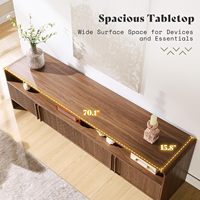 Meuble TV rustique HANYEE avec rangement dissimulé et structure anti-basculement sécurisée pour salon domestique