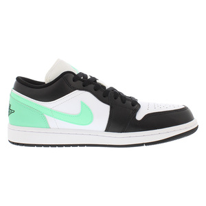Zapatillas Nike Air Jordan 1 Low para hombre, color blanco, negro, verde brillante, estilo baloncesto - Product Image 2