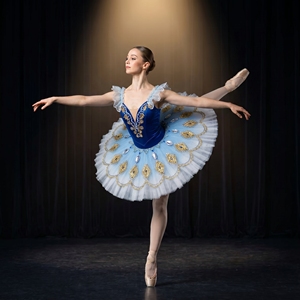 Tutú de Ballet Azul Degradado con Pedrería de Pavo Real, Tutú de Ballet Profesional para la Hija del Faraón, Disfraz de Ballet Le Corsaire - Product Image 1