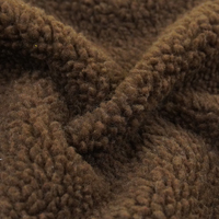 Tissu en micro-suède luxueux de couleur vintage, fourrure de mouton collée, 92% polyester, 2% élasthanne, pour manteaux d'hiver