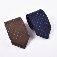 Cravates classiques pour hommes en polyester à motif géométrique micro-piqué, jacquard haute densité multicolore, pour affaires, mariages, fêtes et cadeaux