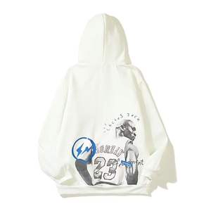 Sudadera con capucha de estilo informal y holgado con estampado de rayos craquelados, a la moda, para hombre y mujer, del mismo estilo. - Product Image 5