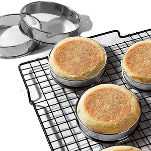 Roestvrijstalen Engelse Muffinringen Dubbele Cirkel Snijder Taartring Diy Crumpet Opgerolde Koekentaartjes Cake Mousse Maken Schimmel - Product Image 3