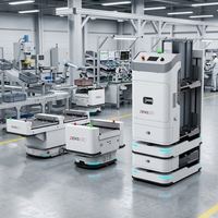Robot AGV de manutention d'entrepôt à navigation laser, convoyeur intelligent, capacité 300 kg, haute efficacité pour les marchandises d'usine