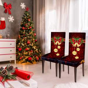 Housses de chaise extensibles rouges modernes Lot de 4 décorations de Noël amovibles lavables pour la maison, l'hôtel, les restaurants et les événements - Product Image 2