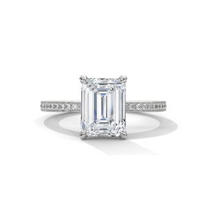 RAAMAA Joyería Clásica y Elegante para Mujer, Diseños Personalizados, Oro Blanco de 10k y 14k, Diamantes Cultivados en Laboratorio con Corte Esmeralda, para Bodas y Fiestas - Product Image 1