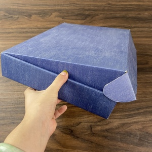 Matte Speckled Blue Corrugated Mailer Boxes, Custom Logo Printed Aircraft <b>Box</b> for Boutique <b>Gift</b> Packaging - Product Image 5