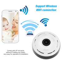 Kamera CCTV mini panorama 360 derajat, kamera keamanan mini nirkabel dengan lensa mata ikan Wifi V380