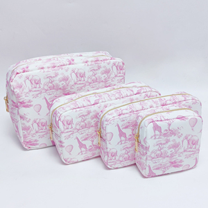 Pochette en nylon sans couture <span class=keywords><strong>Chinoiserie</strong></span> <span class=keywords><strong>Toile</strong></span> <span class=keywords><strong>de</strong></span> <span class=keywords><strong>Jouy</strong></span> avec fermeture éclair, motif girafe et éléphant, pour femme, étui <span class=keywords><strong>de</strong></span> rangement <span class=keywords><strong>de</strong></span> voyage, organiseur <span class=keywords><strong>de</strong></span> maquillage, sacs cosmétiques - Product Image 2