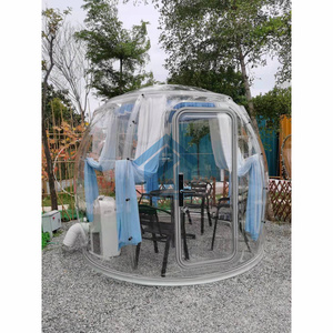 Maison à bulles étoilée tente transparente pavillon extérieur avec dôme en polycarbonate rouge filet d'hôtel jardin loisirs tonnelles pergolas - Product Image 4